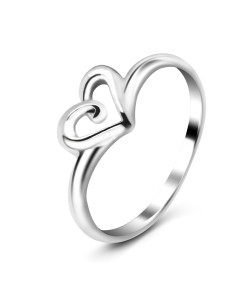 Silver Ring Pretty Heart CSR-65 